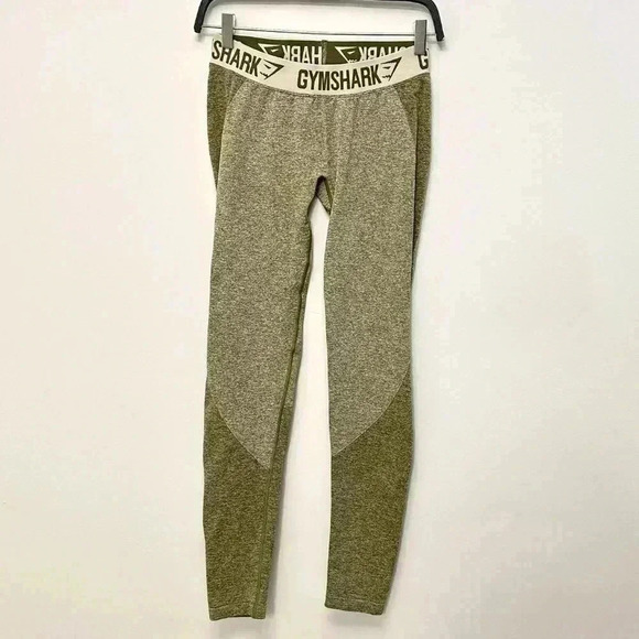 Gymshark Flex Leggings Mid Rise Olive Green Women's  Size M - Picture 3 of 14